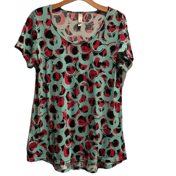 LulaRoe M Tunic Tee Shirt Colorful Geometric Circle Design Athleisure 197K - Picture 5 of 10